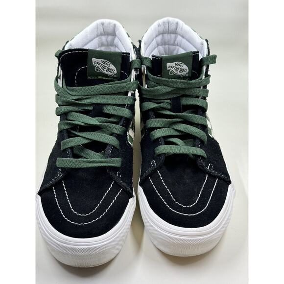 "Vans" Kids Green/White CHECKERBOARD BULLDOG High Top Sneakers Size 4.5,Skater - Picture 8 of 11